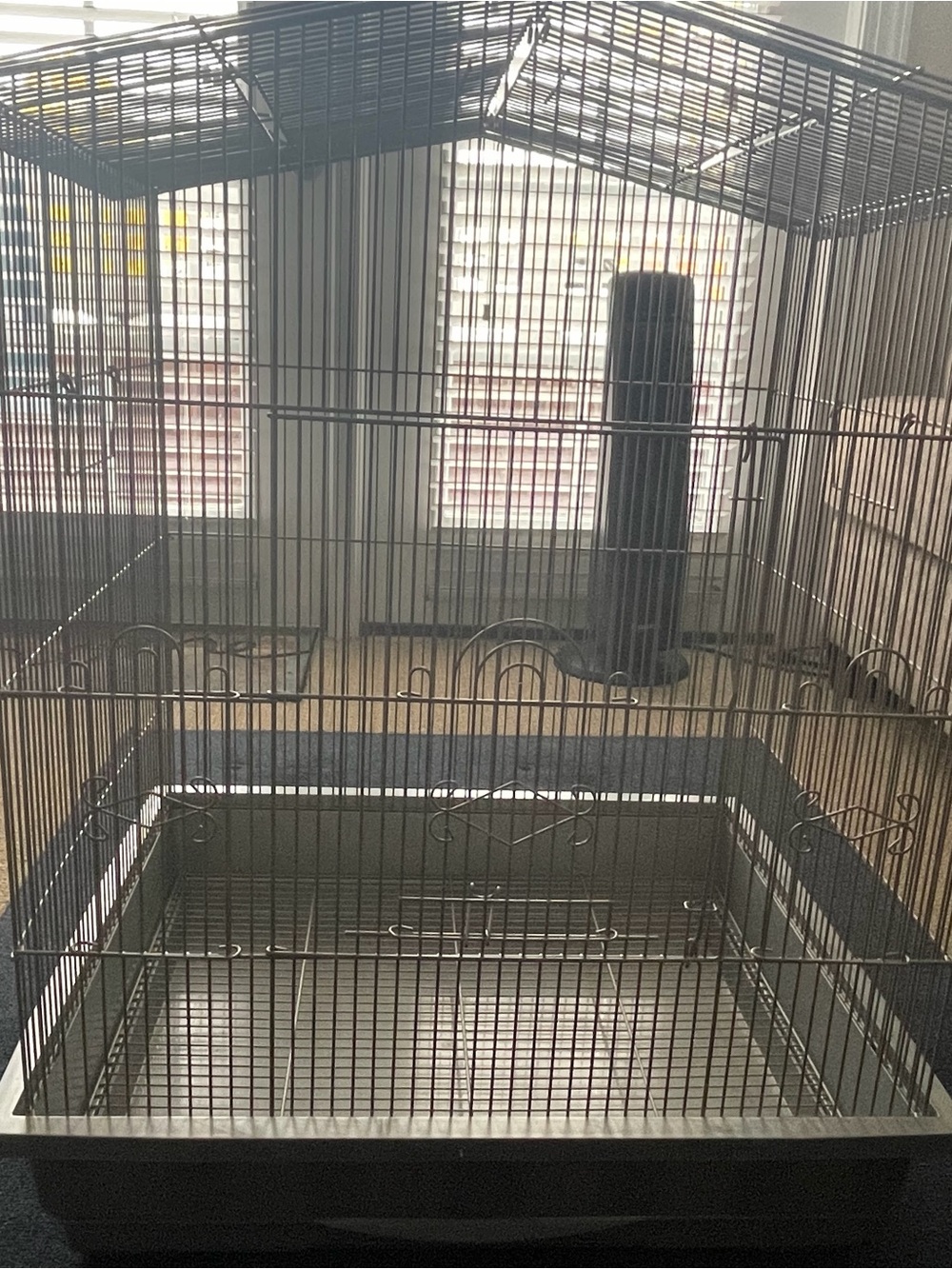 Gray Bird Cage with Removable Tray - Pets Bird - Large